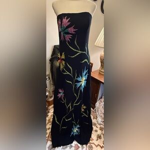 Cassandra StoneVintage inspired Beaded flower Maxi Dress blast. - Size 10 prom